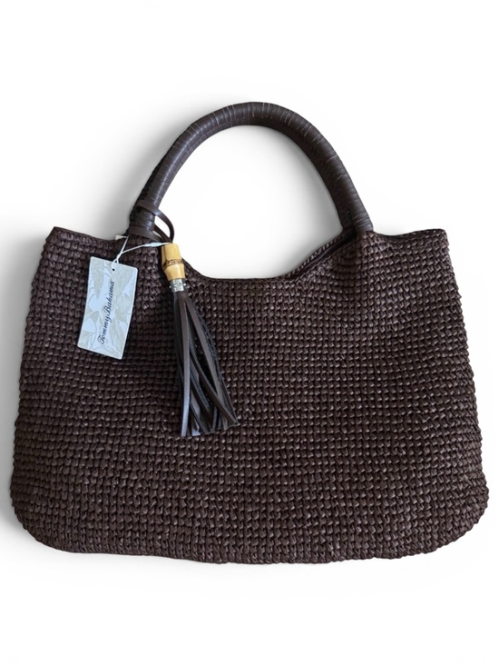 Tommy Bahama Handbags - NEW Tommy Bahama Dark Brown Woven Raffia Tote Hobo Handbag